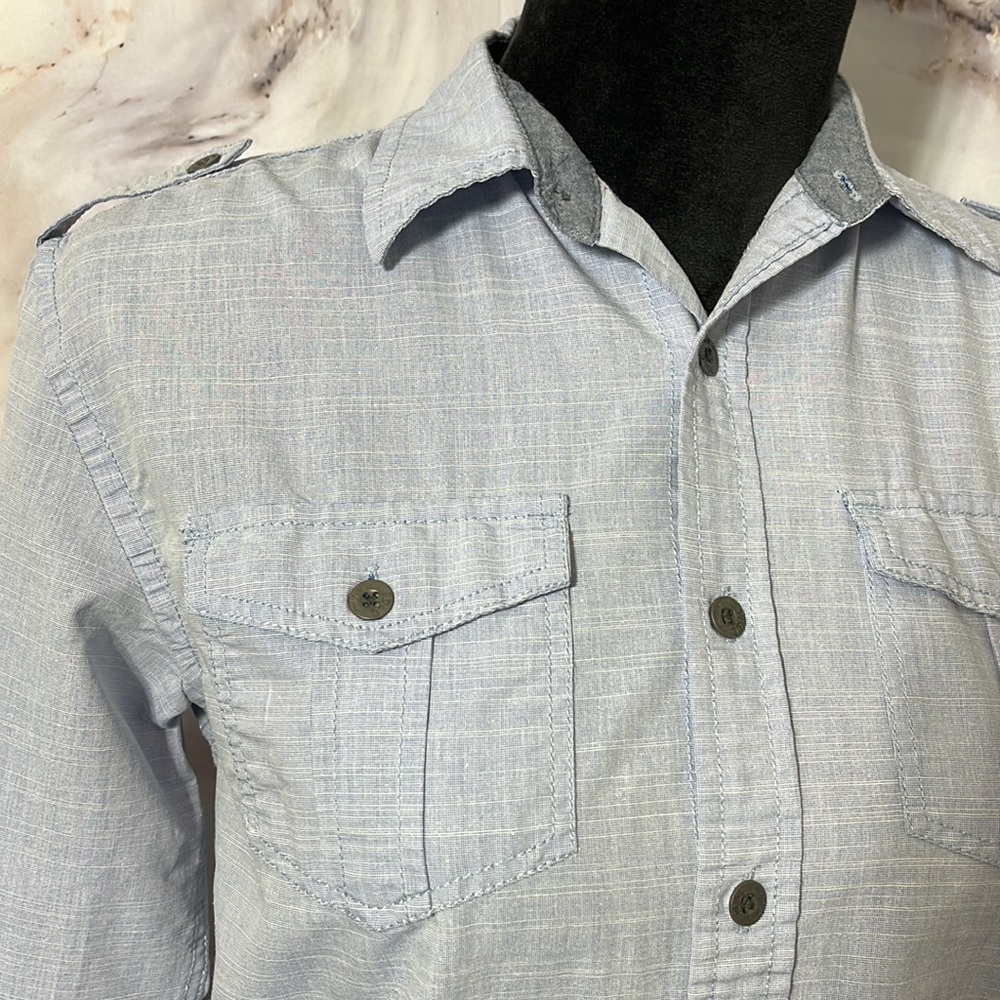 Paper Denim and Cloth Girls Button Down Adjustable Sleeve Collared Size 10/12 - Picture 2 of 16